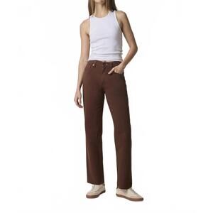 NEW EDYSON vincent high rise long wide leg jeans in chocolate